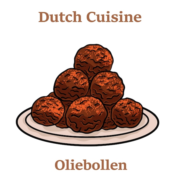 Oliebollen Oil dumplings on white background Traditional treat on New Years Eve in The Netherlands