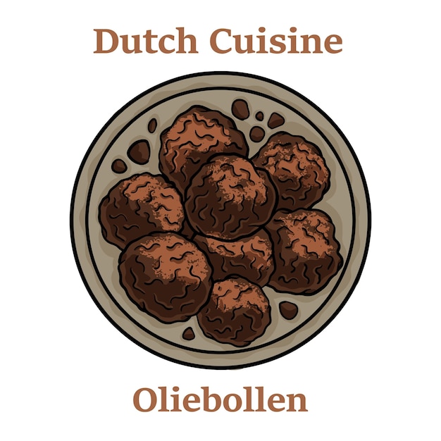 흰색 배경에 Oliebollen 기름 만두 네덜란드에서 섣달 그믐날 전통 치료