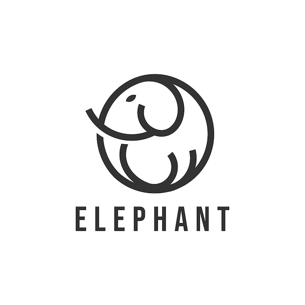 Olifant baby line outline logo design icon-illustraties premium vector