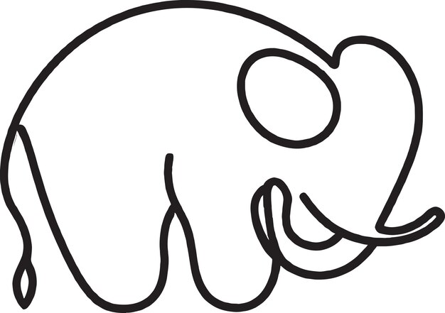 Vector olifant en rhino illustratie in safari style logo design