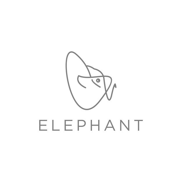 Olifant geometrische veelhoekige logo vector pictogram ontwerpsjabloon