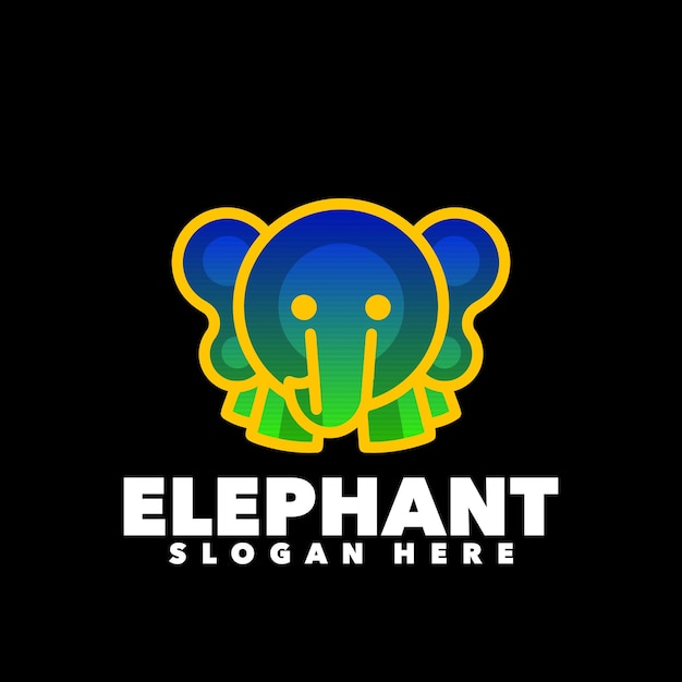 Vector olifant gradiënt kleurrijk logo ontwerp