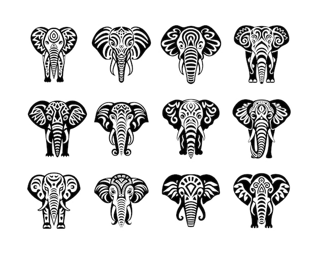 Olifant illustratie ontwerp collectie