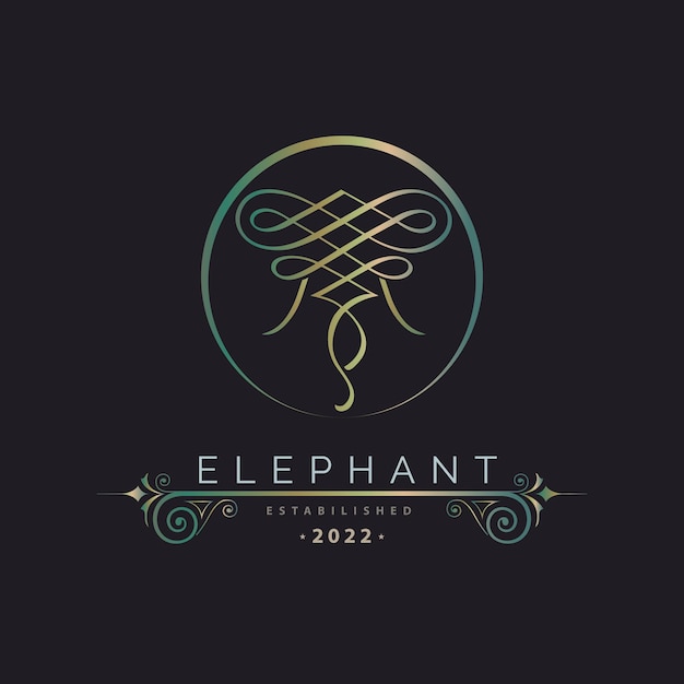 olifant kalligrafie stijl luxe monogram logo sjabloonontwerp voor merk of bedrijf en andere