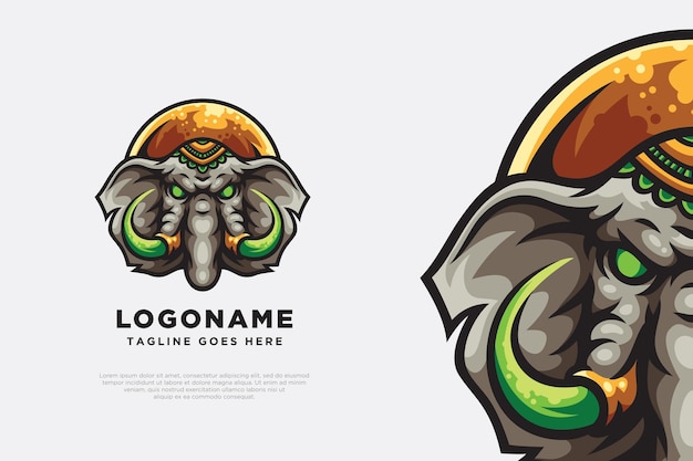 Olifant logo mascotte illustratie ontwerp