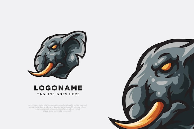 Olifant Logo Mascotte Illustratie Ontwerp