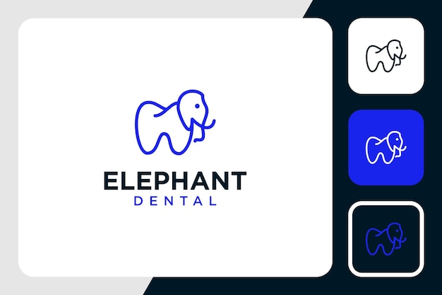 Olifant logo-ontwerp met tandheelkundige inspiratie