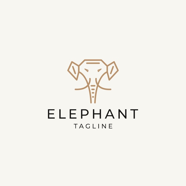 Vector olifant logo pictogram ontwerp sjabloon platte vector