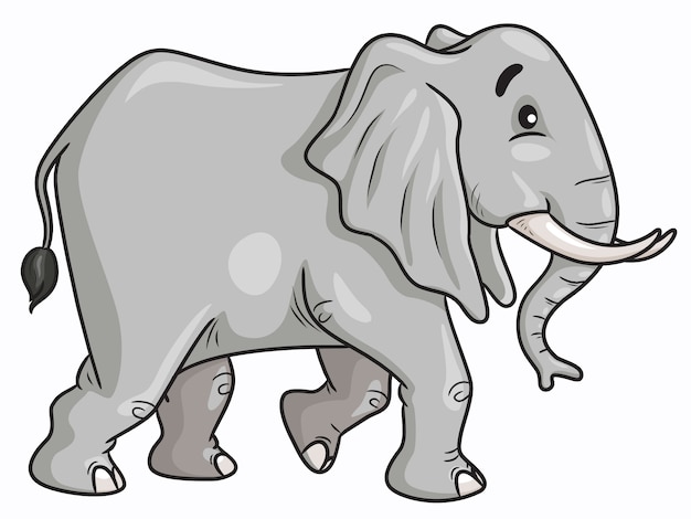 Vector olifant lopen cartoon