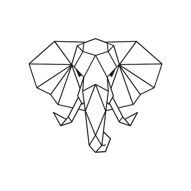 Vector olifant lowpoly illustratie