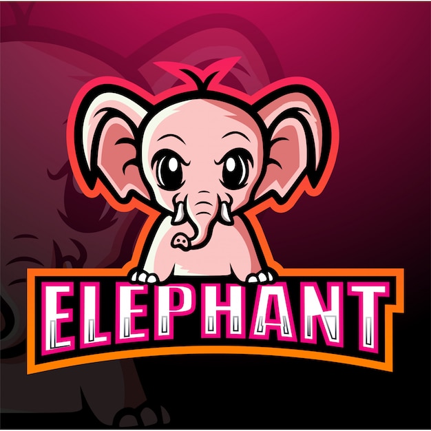 Olifant mascotte esport illustratie