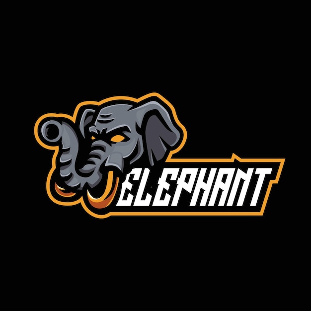 Vector olifant mascotte esport logo ontwerp