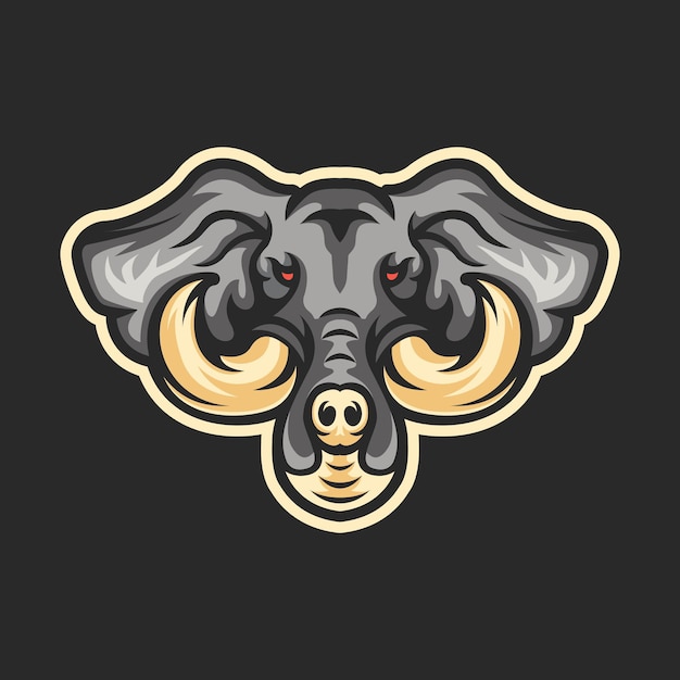 Olifant mascotte logo ontwerp illustratie