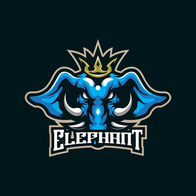 Olifant mascotte logo ontwerp vector met moderne illustratie concept stijl voor badge embleem en t-shirt afdrukken Olifant hoofd illustratie voor sport team