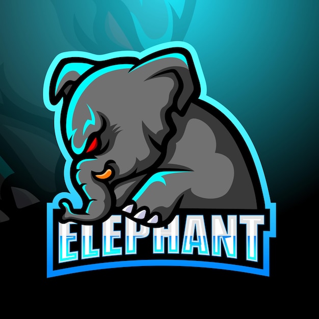 Olifant mascotte logo ontwerp