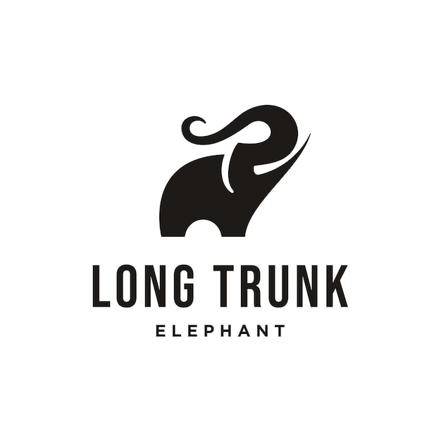 Olifant met lange slurf. leuke olifant logo sjabloon