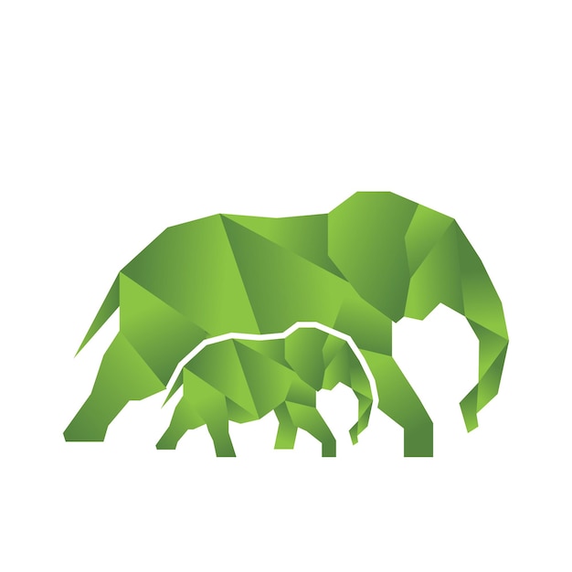 olifant origami logo ontwerp vector pictogram symbool sjabloon illustratie