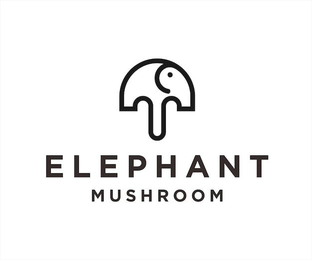 olifant paddestoel logo ontwerp vectorillustratie