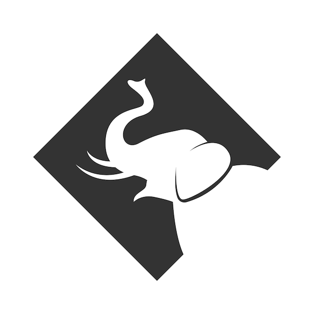 Vector olifant pictogram logo ontwerp illustratie