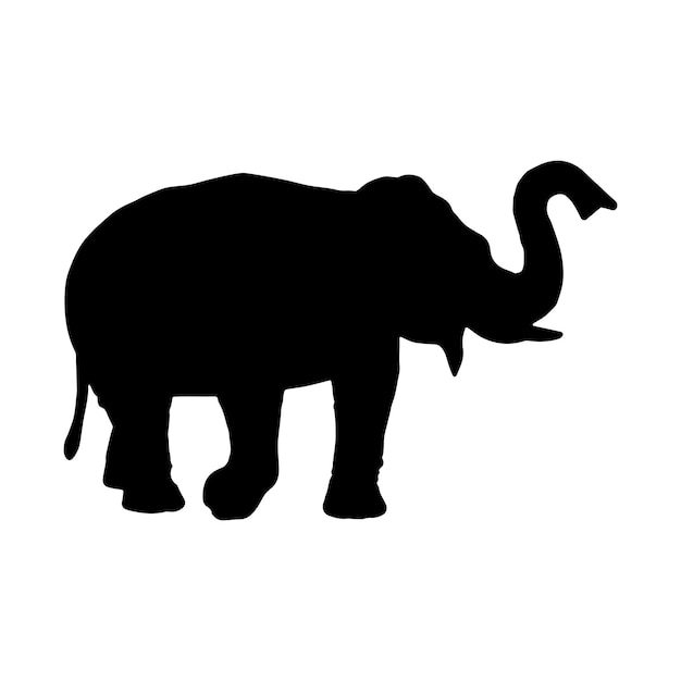 olifant silhouet set collectie geïsoleerd zwart op witte achtergrond vector illustratie