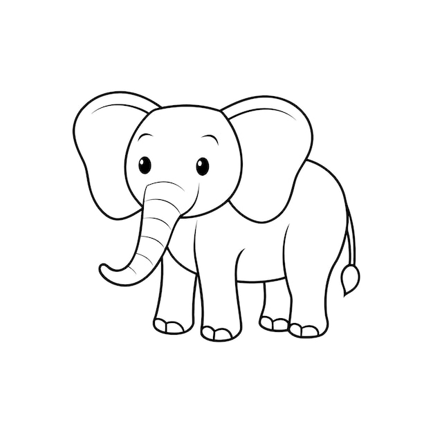 olifant volledige lichaam lijn kunst silhouet