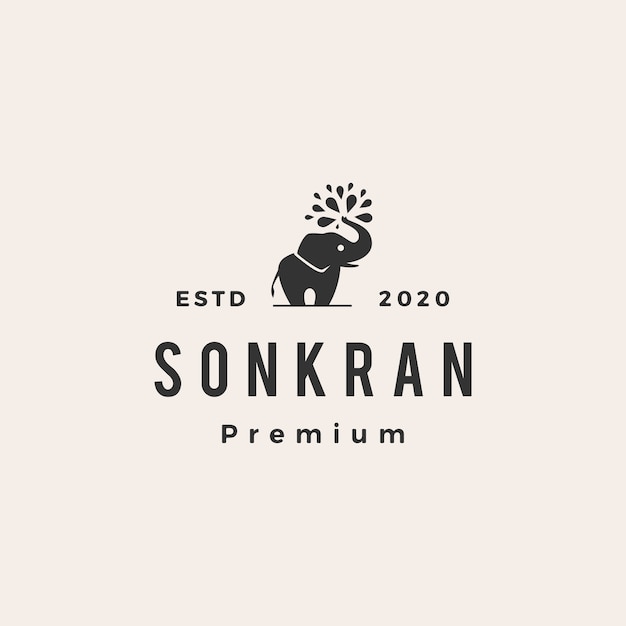 Olifant water sonkran hipster logo.