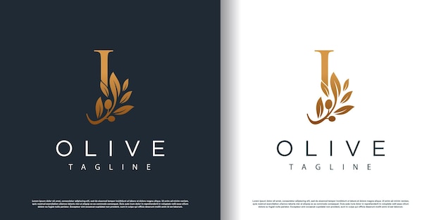 Olijf logo icoon met letter Z concept Premium Vector