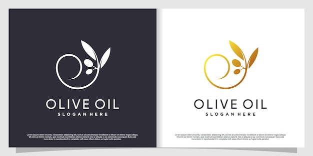 Olijflogo met modern creatief element premium vector deel 3