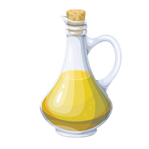 Olijfolie glazen kruik kruik pot fles vectorillustratie