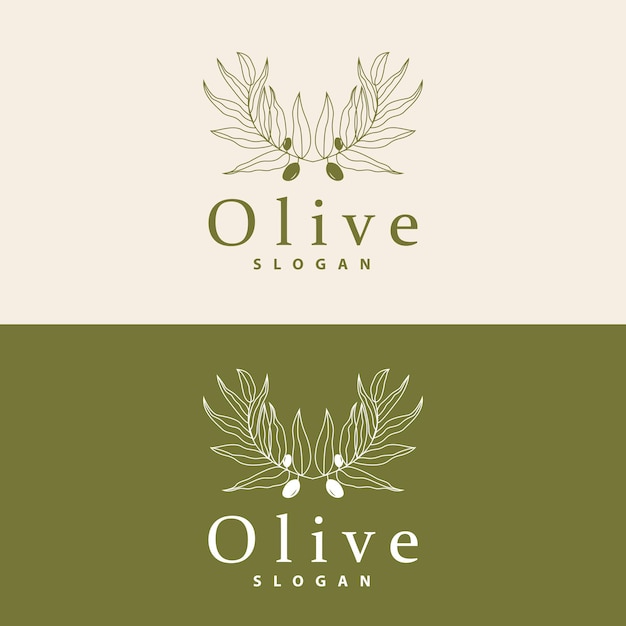 Vector olijfolie logo olive leaf plant kruidentuin vector eenvoudige elegante luxe pictogram ontwerp sjabloon illustratie