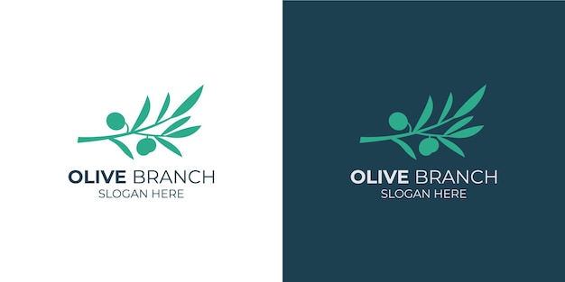 Olive branch simple logo set