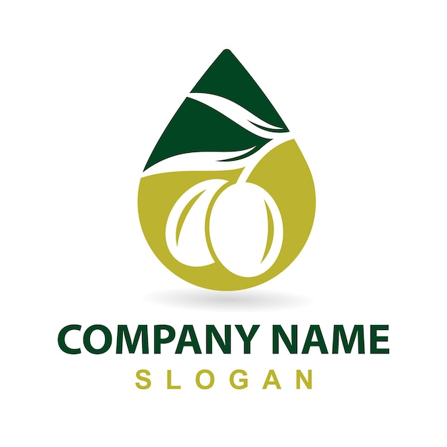 olive drop logo design template vector