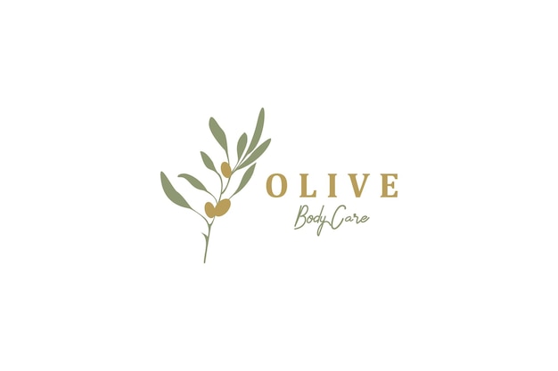 Vector olive droplet and flower logo design inspiration