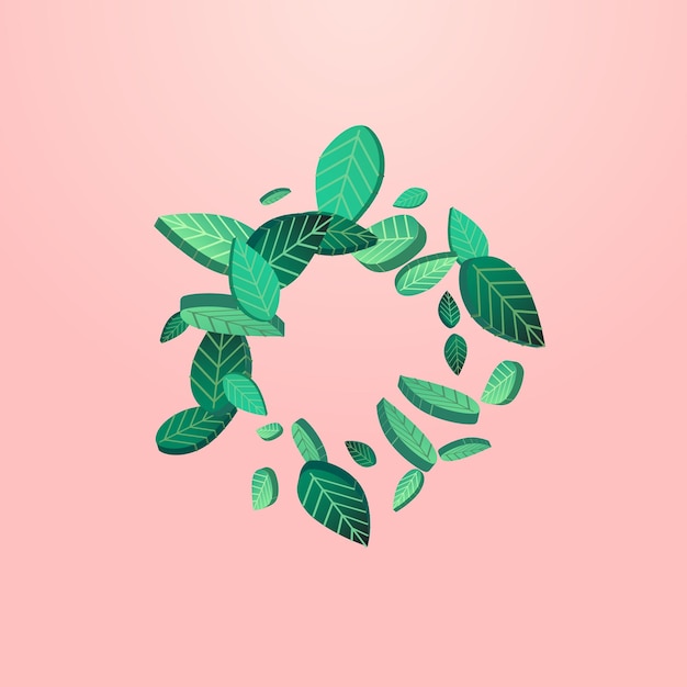 Vector olive foliage realistic vector pink background