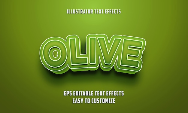  Olive Green Editable Text Effects Style