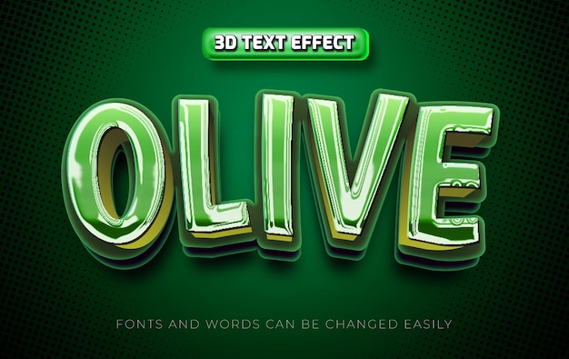 Olive healthy 3d editable text effect style