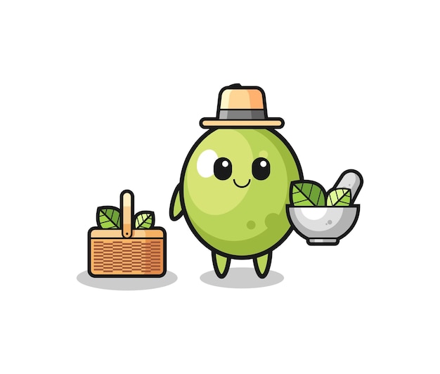 Olive herbalist cute cartoon cute design