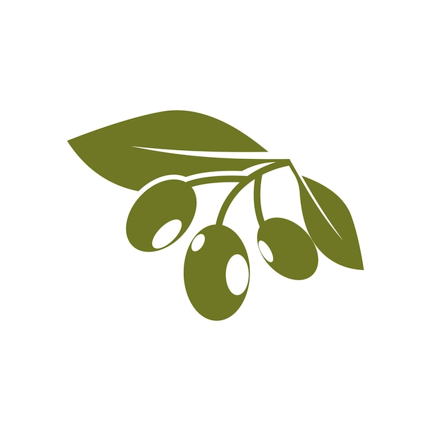 Modello di progettazione dell'illustrazione di vettore dell'icona di oliva
