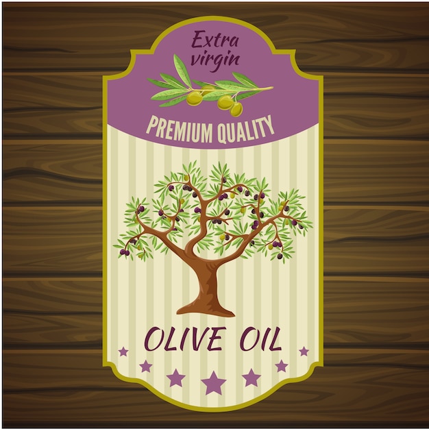 Olive label op hout