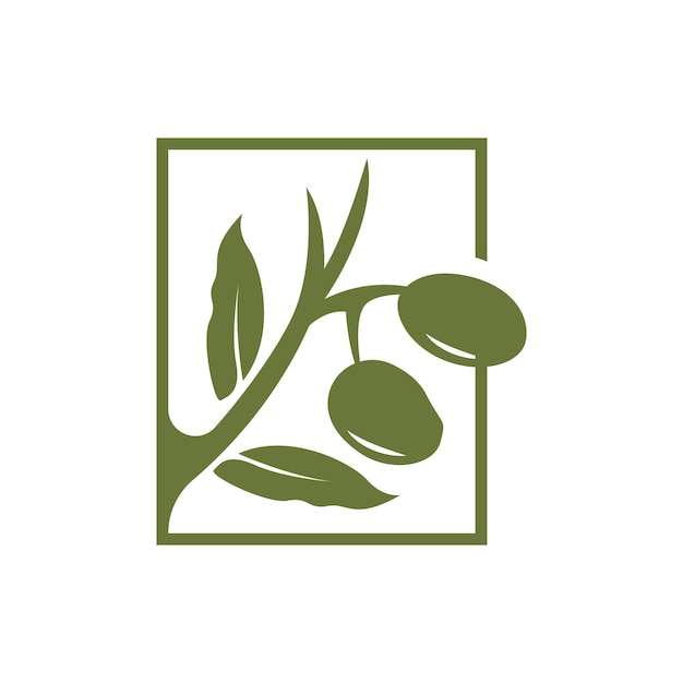 Логотип Оливкового дерева Оливковое дерево Вектор Простая иллюстрация Шаблон