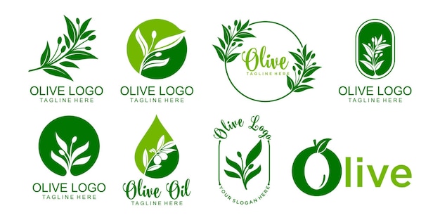 Olive logo icon set  template vector design