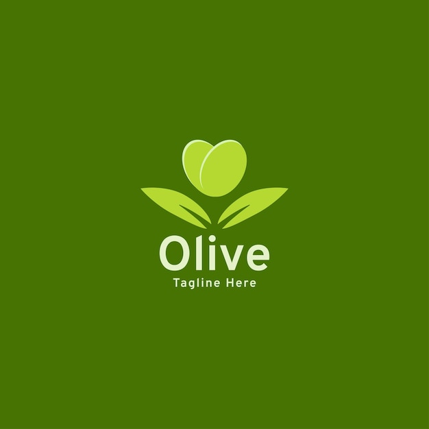 オリーブのロゴオリーブの葉と種子のイラストデザイン