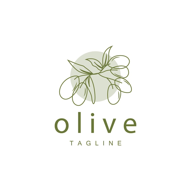 Olive Logo Olive Oil Plant Vector Natural Herbal Health Medicine Design Illustration Template Icon
