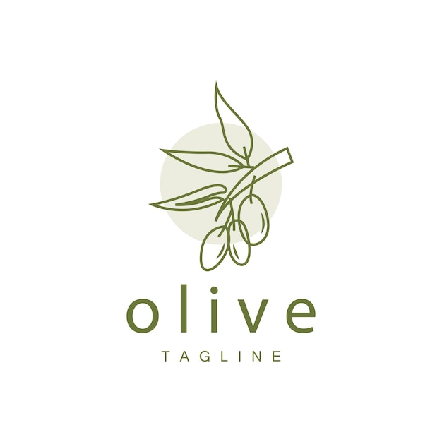 Olive Logo Olive Oil Plant Vector Natural Herbal Health Medicine Design Illustration Template Icon