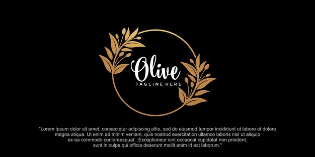 Logo oliva con stile elemento creativo