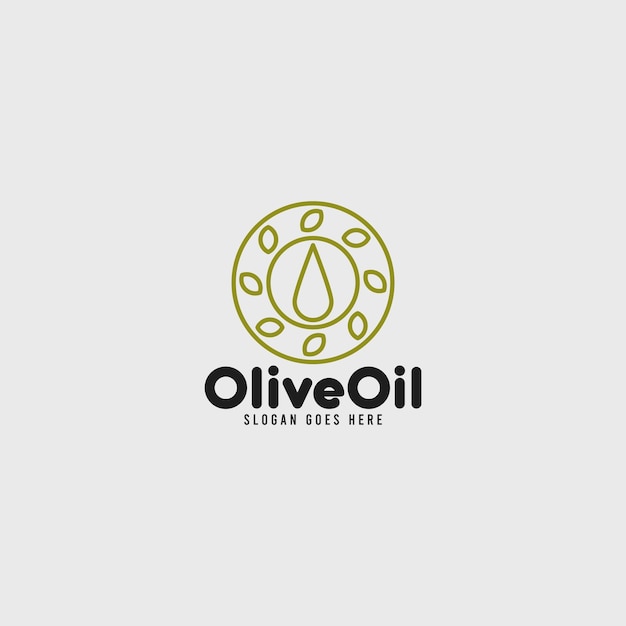 Vettore stile minimalista del logo del marchio dell'olio d'oliva