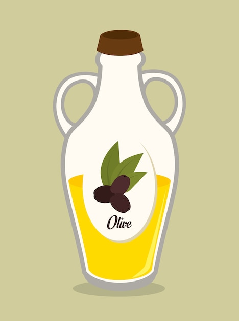 Progettazione di olio d'oliva, illustrazione vettoriale.