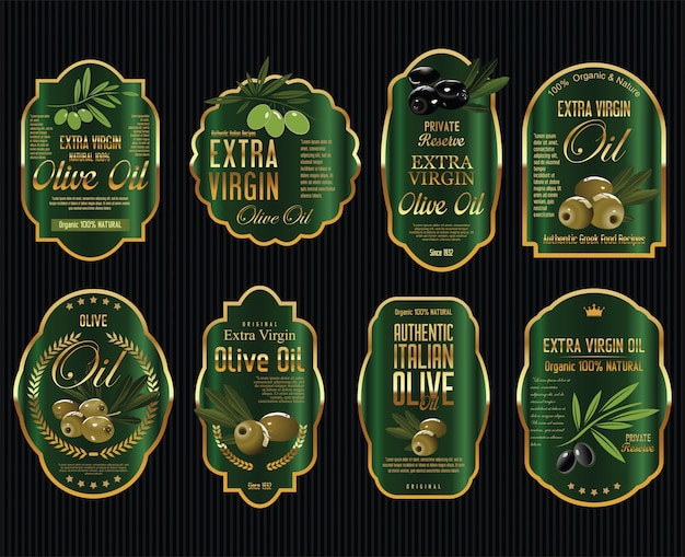 Olive oil golden labels 