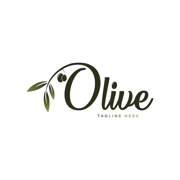 Vector olive oil label organic product vector logo