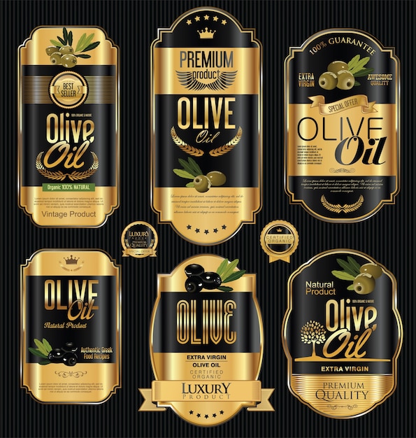 Etichette di olio d'oliva